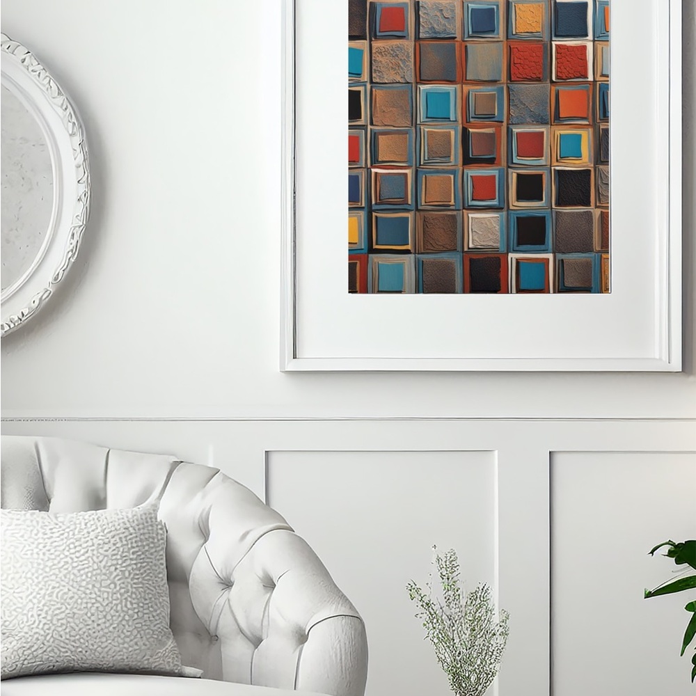 Abstract Geometric Art Painting - Multicolor